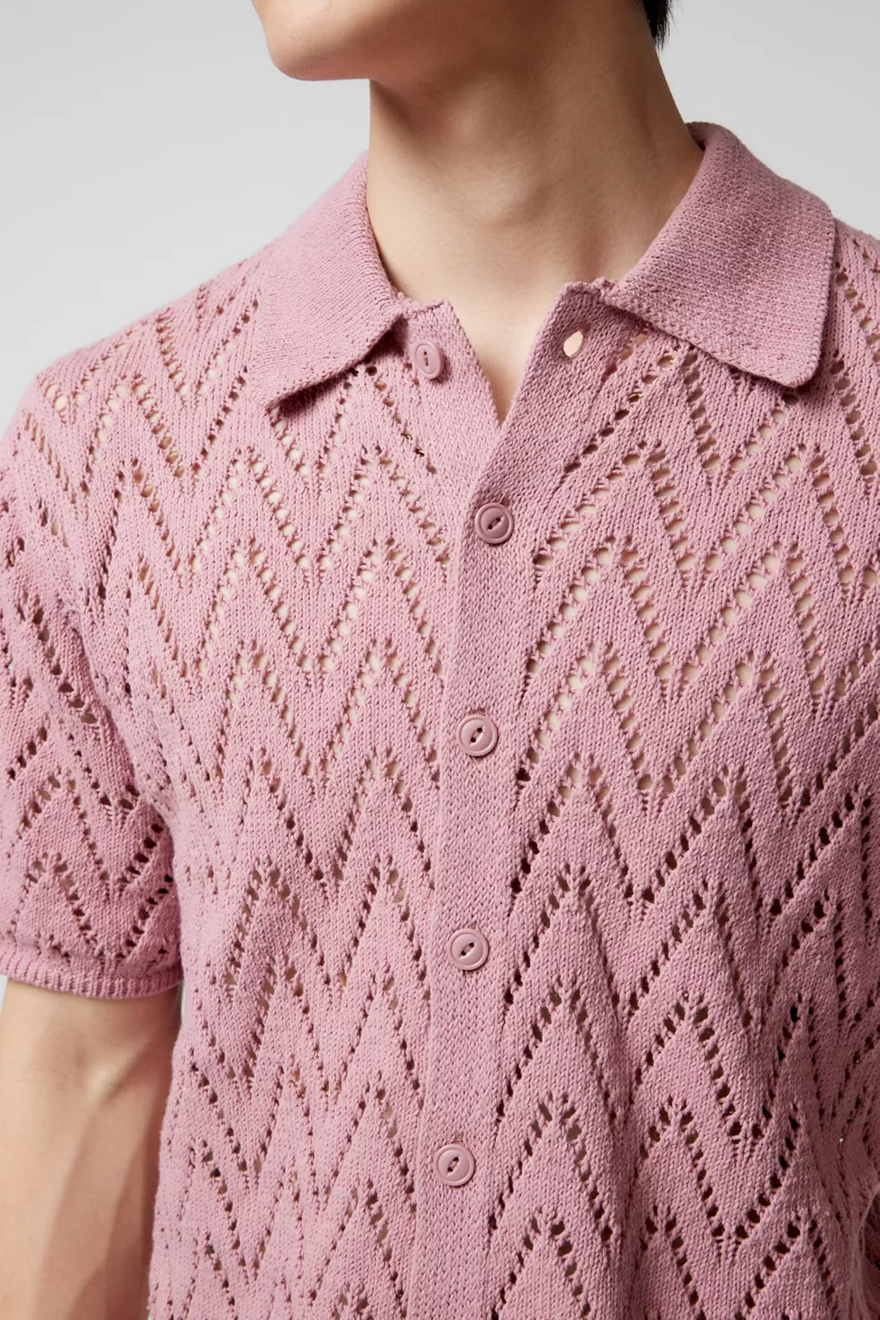 open-knit polo shirt